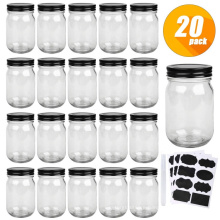 16oz glass mason jar with lid glass canning jar